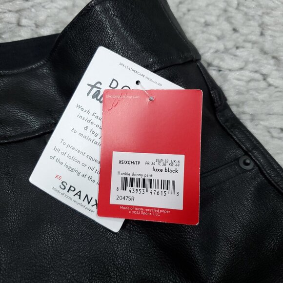 Spanx Like Leather Skinny Pants Classic Black Size XS 20475R Revolve Pull On - Picture 6 of 9